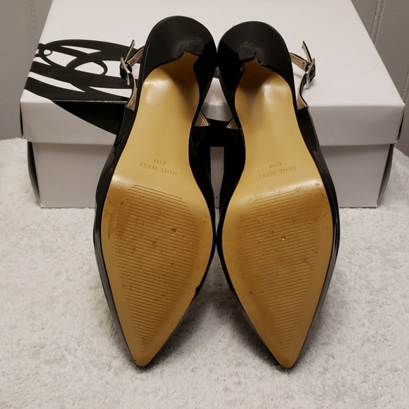 Nine West Rebellion black leather slingbacks, 6.5 - Picture 7 of 12